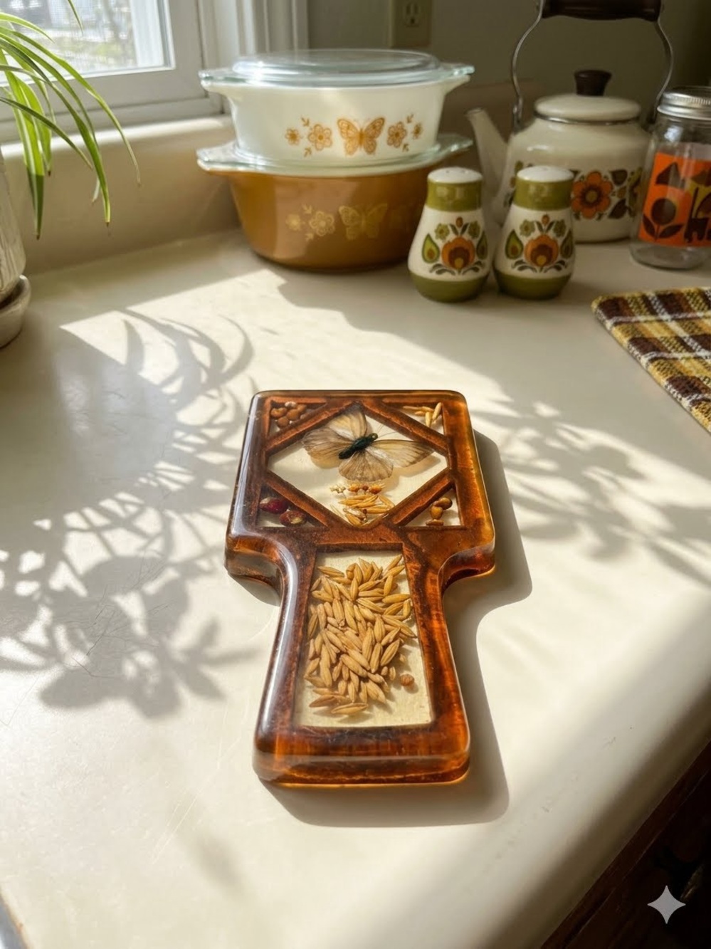 Vintage lucite spoon rest